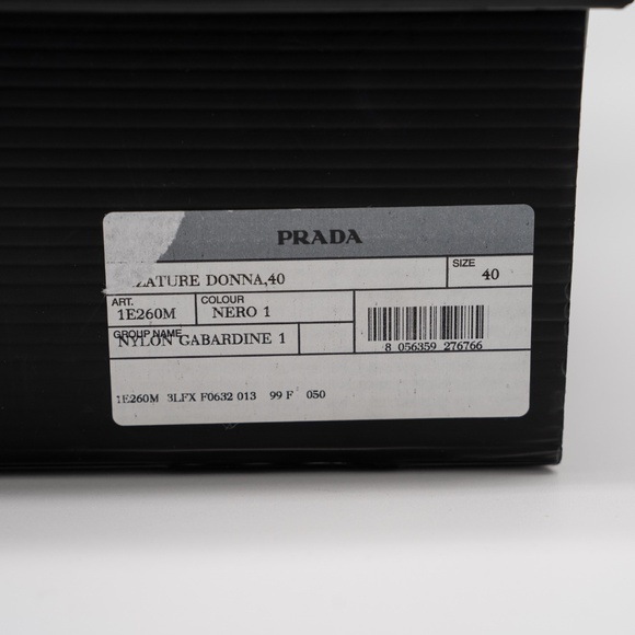 size 40eu 10 US Prada Double Wheel Platform Sneaker Black Nylon White - Picture 15 of 15